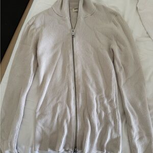 Elegant Cream Zip-Up Jacket